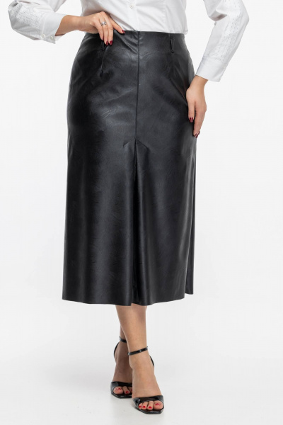 Юбка из экокожи с молнией на подкладке для повседневного образа Avila 0986 черный - фото 5