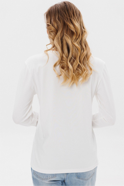 Лонгслив из трикотажа с принтом и белым с розовым цветом PRATA wear S026 розовый - фото 5