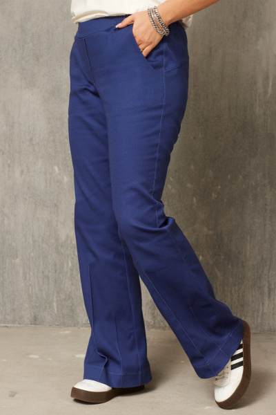 Демисезонные джинсы клеш с высокой посадкой и стрелками BegiModa 6060 сапфир - фото 5