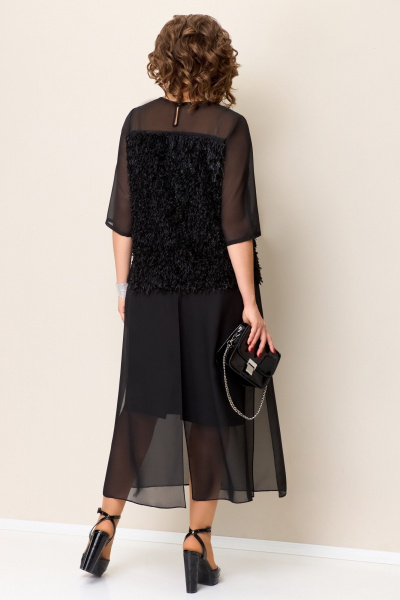 Блуза и юбка нарядные из шифона и трикотажа VOLNA 1391 черный - фото 6