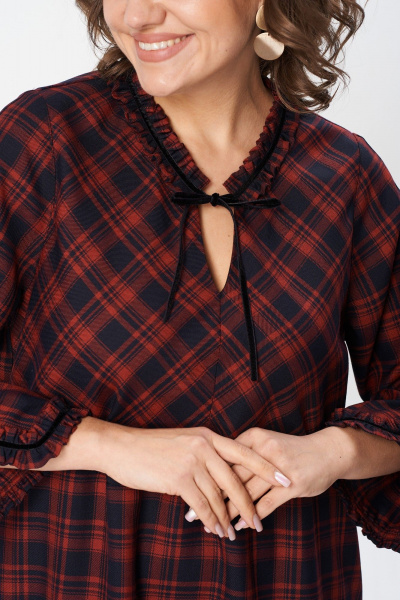 Платье А-силуэта с подрезами и рюшами Avenue 0136 - фото 7