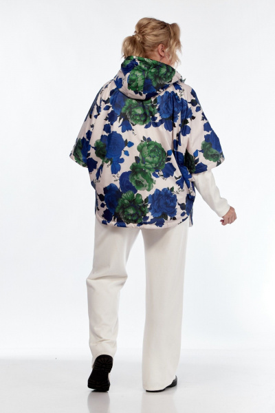 Белое пончо двустороннее с карманами и капюшоном Диомант 2014 белый - фото 10