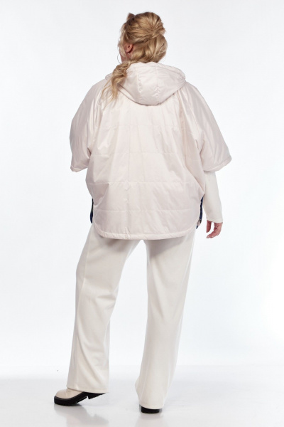 Белое пончо двустороннее с карманами и капюшоном Диомант 2014 белый - фото 7