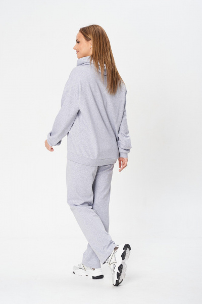 Комплект спорт-шик из костюма с жилеткой и брюками Диомант 2025 серый - фото 11