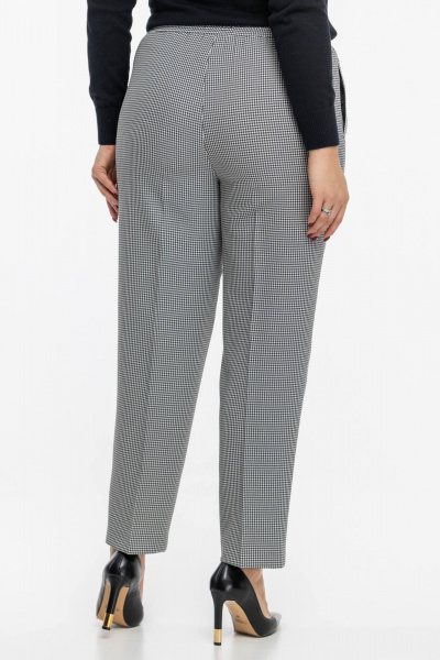 Трендовые брюки на резинке с карманами и длиной 7/8 Avila 0988 черно-белый - фото 8