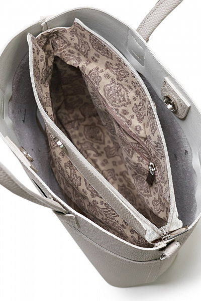 Бежевая экокожаная сумка на три отделения для повседневности Galanteya 11824.24с837к45 бежевый_т. - фото 5