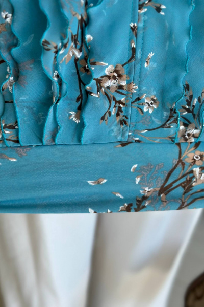 Блуза женская прямая из трикотажа для праздников и офиса LindaLux 483 голубая_сакура - фото 5