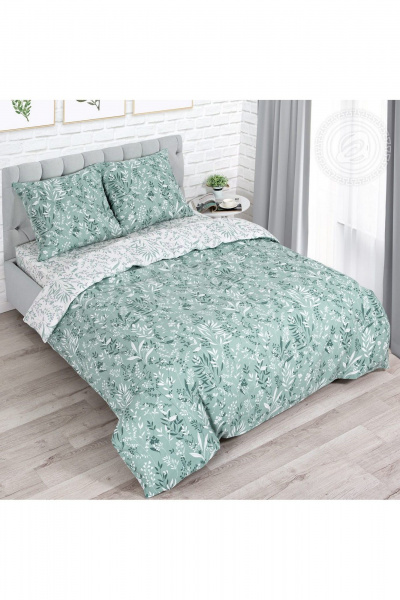 Комплект постельного белья из бязи зелёный для круглогодичного использования АРТПОСТЕЛЬ 500 сара - фото 1