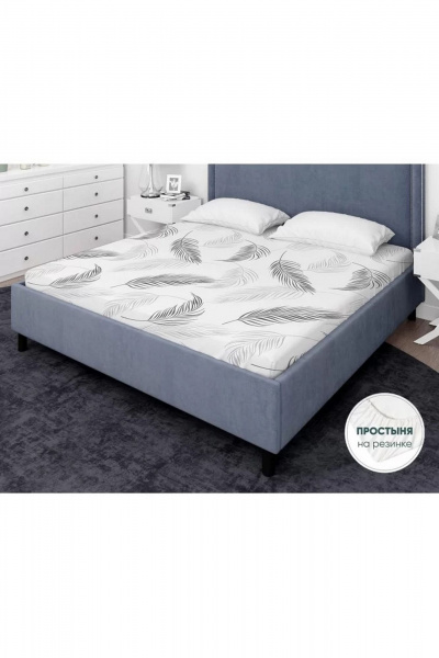 Простыня на резинке из текстиля для круглогодичного использования СонМаркет Бязь Мадейра - фото 1