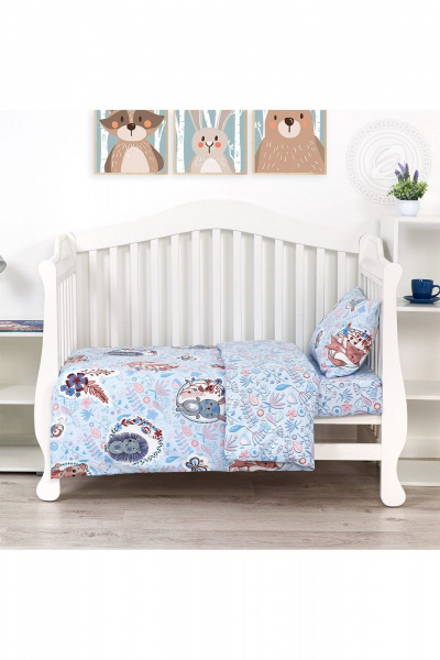 Комплект постельного белья из хлопка с наволочкой  голубой АРТПОСТЕЛЬ 922 лучик - фото 2