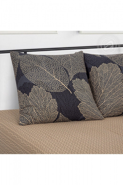 Постельный комплект бязь Премиум с наволочками бежевый и чёрный АРТПОСТЕЛЬ 504 майрон - фото 2