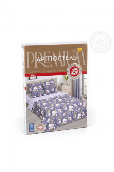 Постельный комплект из бязи с наволочками фиолетовый на Евро АРТПОСТЕЛЬ 509 романс - фото 6