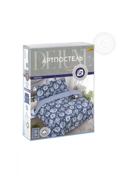 Комплект постельного белья из поплина с наволочками синий АРТПОСТЕЛЬ 900 дарьяна - фото 6