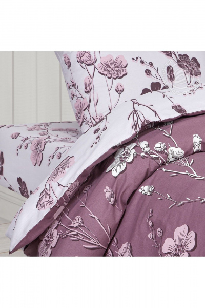 Розовый комплект постельного белья на резинке из поплина АРТПОСТЕЛЬ 932 ночка - фото 3