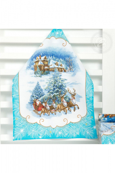 Кухонное полотенце из хлопка, 45x60 см, 3 шт, голубой АРТПОСТЕЛЬ НЗ_ПКР45.60 санта - фото 5