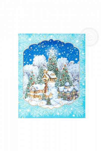 Кухонное полотенце из хлопка, 45x60 см, 3 шт, голубой АРТПОСТЕЛЬ НЗ_ПКР45.60 санта - фото 4