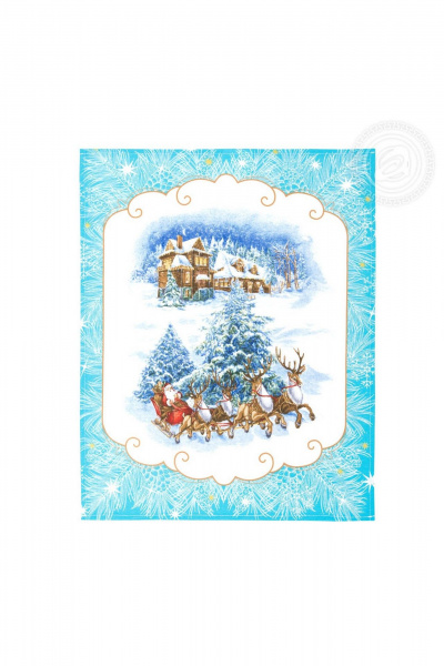 Кухонное полотенце из хлопка, 45x60 см, 3 шт, голубой АРТПОСТЕЛЬ НЗ_ПКР45.60 санта - фото 3