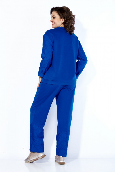 Комплект из брюк, джемпера и жилета из футера и стежки, демисезон Anastasia 1193 индиго - фото 14