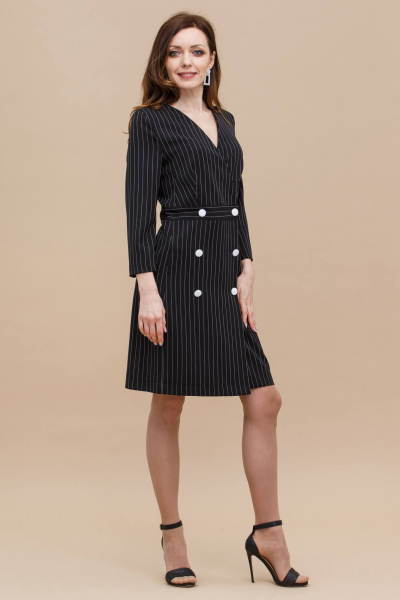 Двубортное платье пиджак в полоску с поясом для офиса и праздников Domna 480(164) - фото 2