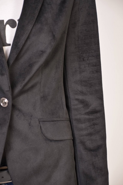 Жакет приталенный из велюра с лацканами для повседневного стиля Domna 8409(170) - фото 6