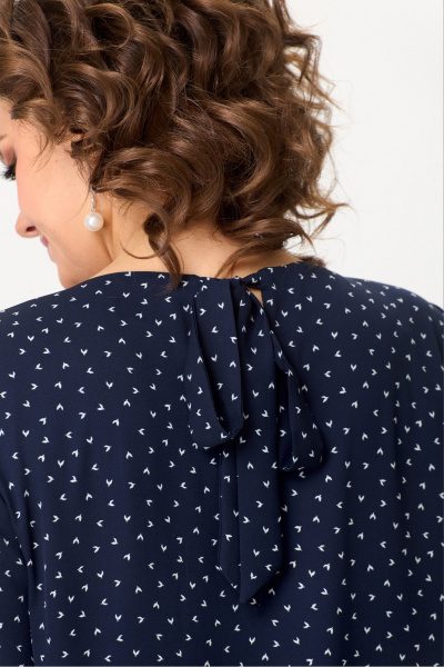 Длинное синее платье из текстиля для повседневных и торжественных случаев DaLi 4487 синее - фото 3