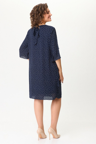 Длинное синее платье из текстиля для повседневных и торжественных случаев DaLi 4487 синее - фото 2