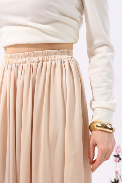Юбка макси на резинке расширенная NikVa 559-4 шампанское - фото 6