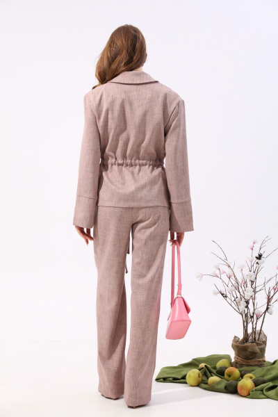 Брюки свободного кроя из текстиля NikVa 705-6 песок - фото 6