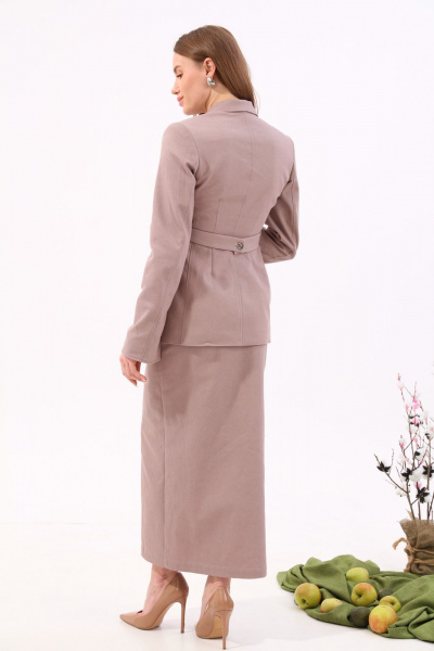 Джинсовая юбка зауженного к низу силуэта с разрезом NikVa 932-1 песок - фото 3