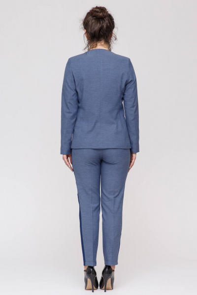 Классический брючный костюм из вискозы с лампасами и приталенным пиджаком Domna 16043(164) - фото 5