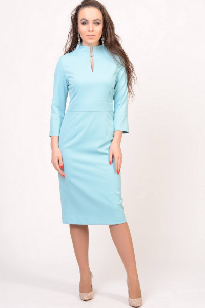 Платье вечернее футляр с разрезом и вырезом на груди Domna 468(170) мята - фото 2