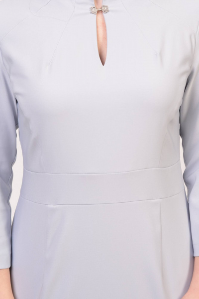 Платье вечернее футляр с глубоким вырезом и шлицей Domna 469(170) серый - фото 3