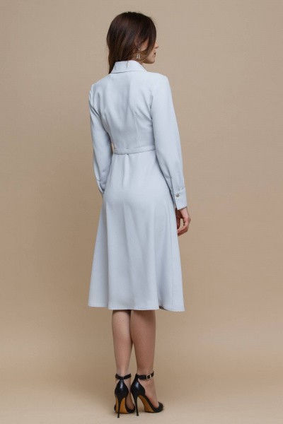 Миди платье с поясом, классическим вырезом и расклешенной юбкой Domna 472(170) серый - фото 5