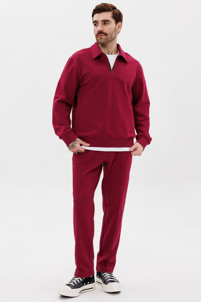 Брюки со стрелками и свитшот с воротником поло GO M3063/12-01.182-188 - фото 6