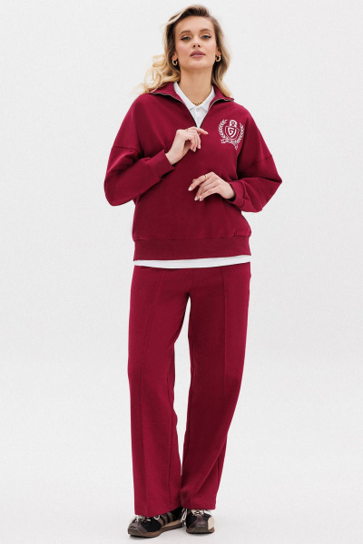 Костюм из трикотажа с свитшотом и брюками для комфорта GO F3077/12-01. 170-176 - фото 1