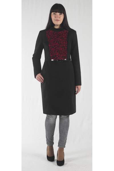 Пальто демисезон трикотажное на каждый день Zlata 1679 черный - фото 1