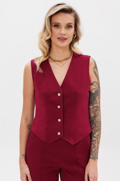 Стильный костюм с жилеткой и брюками из трикотажа GO F3088/12-01.170-176 - фото 5