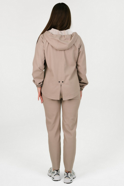 Бежевый комплект из ветровки и брюк из джинса MONA STYLE 24073/1 бежевый - фото 10