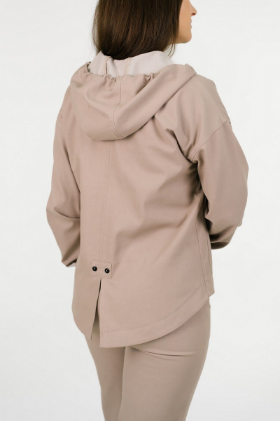 Бежевый комплект из ветровки и брюк из джинса MONA STYLE 24073/1 бежевый - фото 9