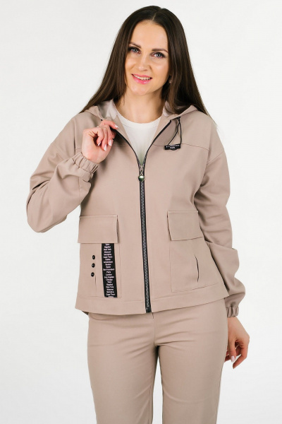 Бежевый комплект из ветровки и брюк из джинса MONA STYLE 24073/1 бежевый - фото 2