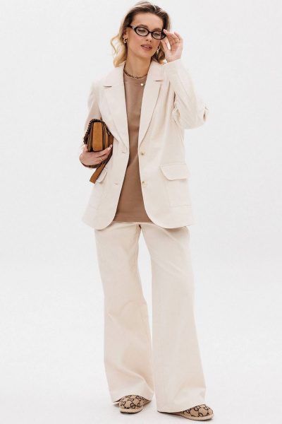 Костюм брюки и жакет из вельвета прямой крой GO F3106/02-01 170-176 - фото 1