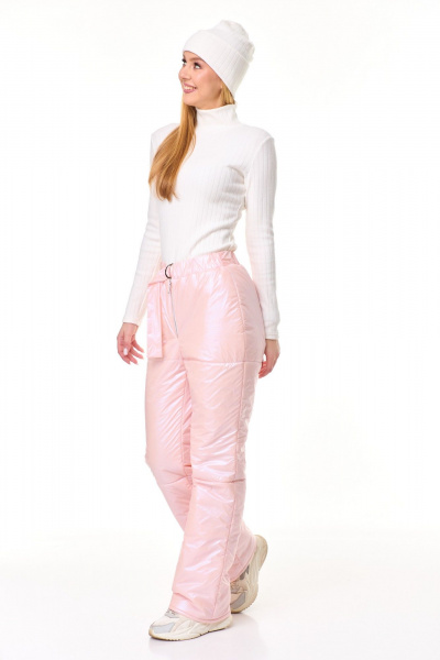 Теплый комплект брюки и водолазка из вискозы и плащёвой ткани T&N 7597 топленое_молоко/розовый_перламутр - фото 6