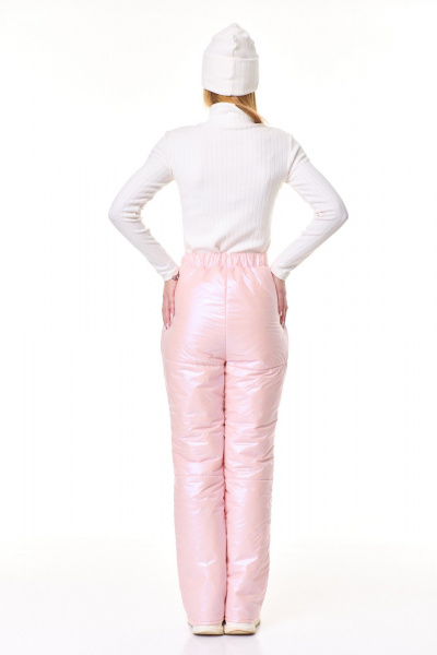 Теплый комплект брюки и водолазка из вискозы и плащёвой ткани T&N 7597 топленое_молоко/розовый_перламутр - фото 4