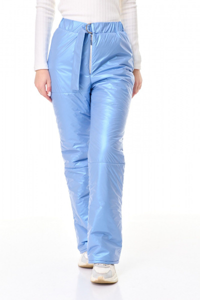 Зимние утепленные брюки из плащёвой ткани прямые T&N 7599 голубой_перламутр - фото 3