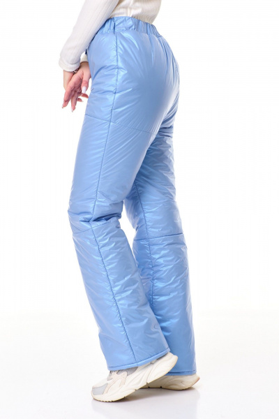 Зимние утепленные брюки из плащёвой ткани прямые T&N 7599 голубой_перламутр - фото 2