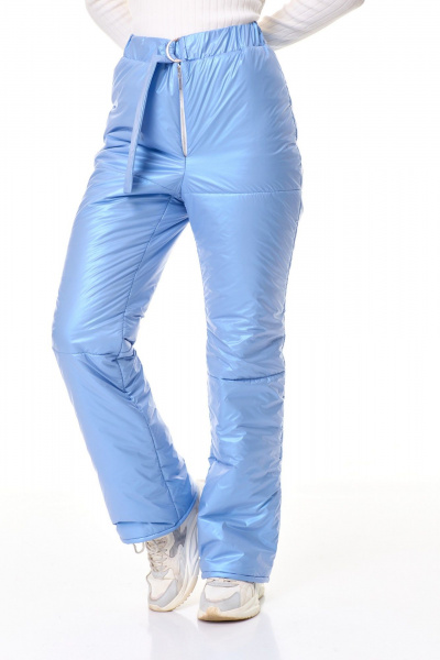 Зимние утепленные брюки из плащёвой ткани прямые T&N 7599 голубой_перламутр - фото 1
