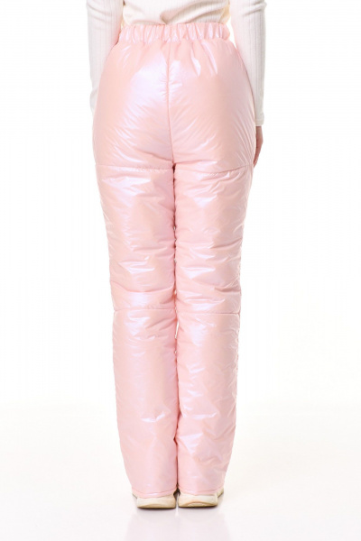 Брюки утепленные из плащёвой ткани прямые на резинке T&N 7599 розовый_перламутр - фото 4