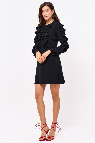 Мини-платье из струящейся ткани с лифом и разрезом Lyushe 4011 - фото 8