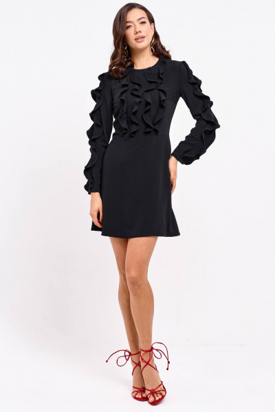 Мини-платье из струящейся ткани с лифом и разрезом Lyushe 4011 - фото 7