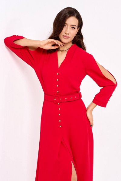 Платье полуприлегающего силуэта с разрезом и пуговицами Lyushe 4012 - фото 7